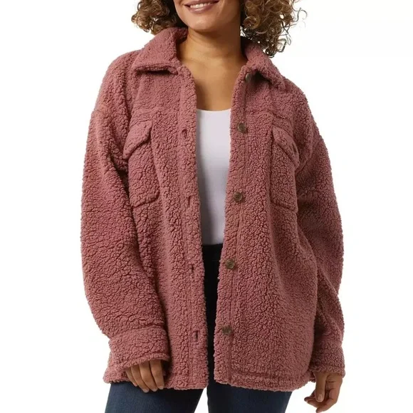 32 Degrees Heat Sherpa Shacket Cozycore Hygge M/L Shacket Loungewear Fall Winter - Picture 5 of 12